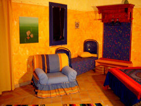 La dolce vita lipari - Orange Zimmer, Mittelmeers Farben.